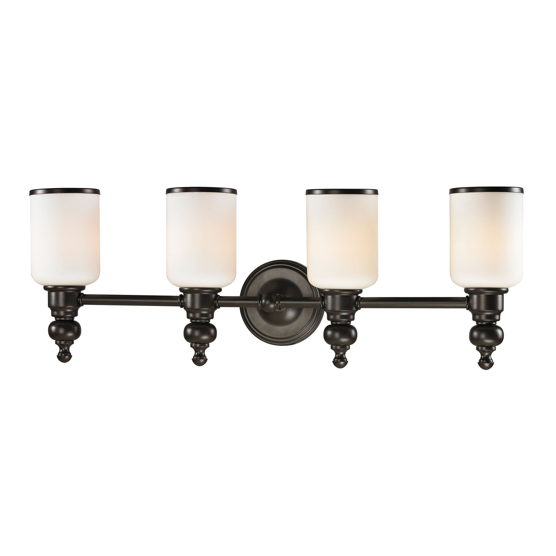 Bristol Way 4-Light Vanity Lamp in Oil Rubbed Bronze with Opal White Blown Glass ELK Lighting | Vanity Light | Modishstore