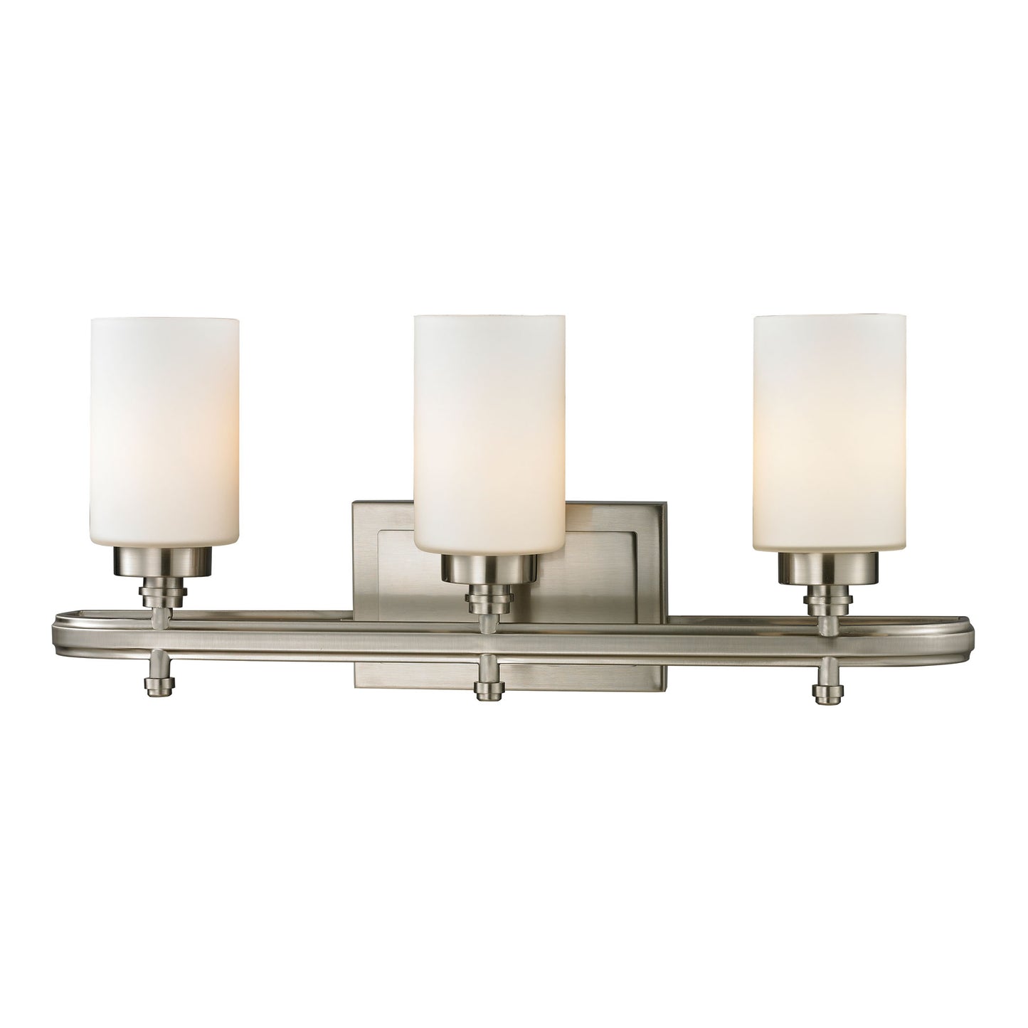 Dawson 3-Light Vanity Lamp in Brushed Nickel with White Glass ELK Lighting | Vanity Light | Modishstore