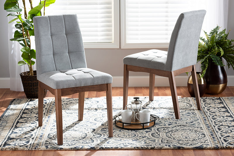 Light grey discount fabric dining chairs