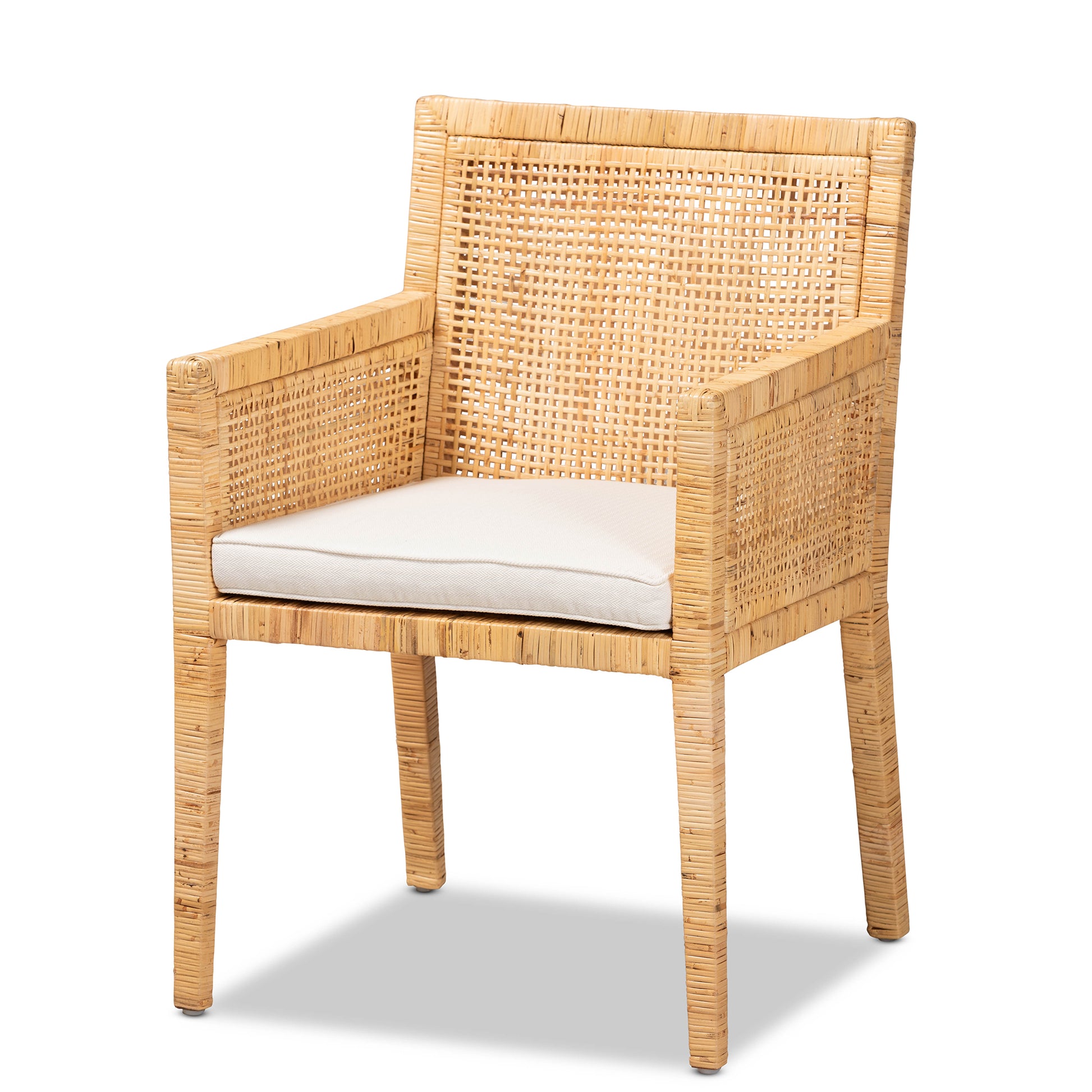 Baxton Studio Karis Modern and Contemporary Natural Finished Wood and Rattan Dining Chair | Dining Chairs | Modishstore - 2