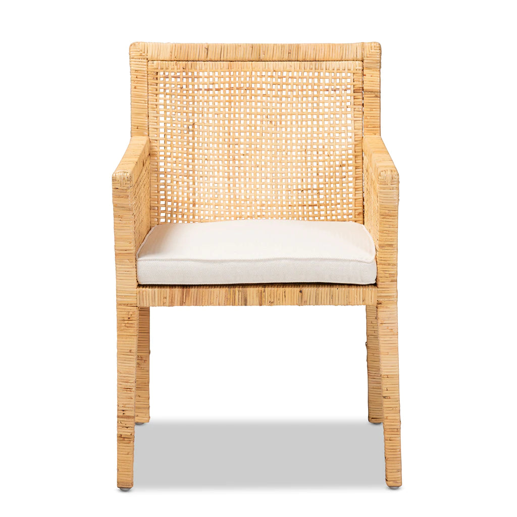 Baxton Studio Karis Modern and Contemporary Natural Finished Wood and Rattan Dining Chair | Dining Chairs | Modishstore - 10