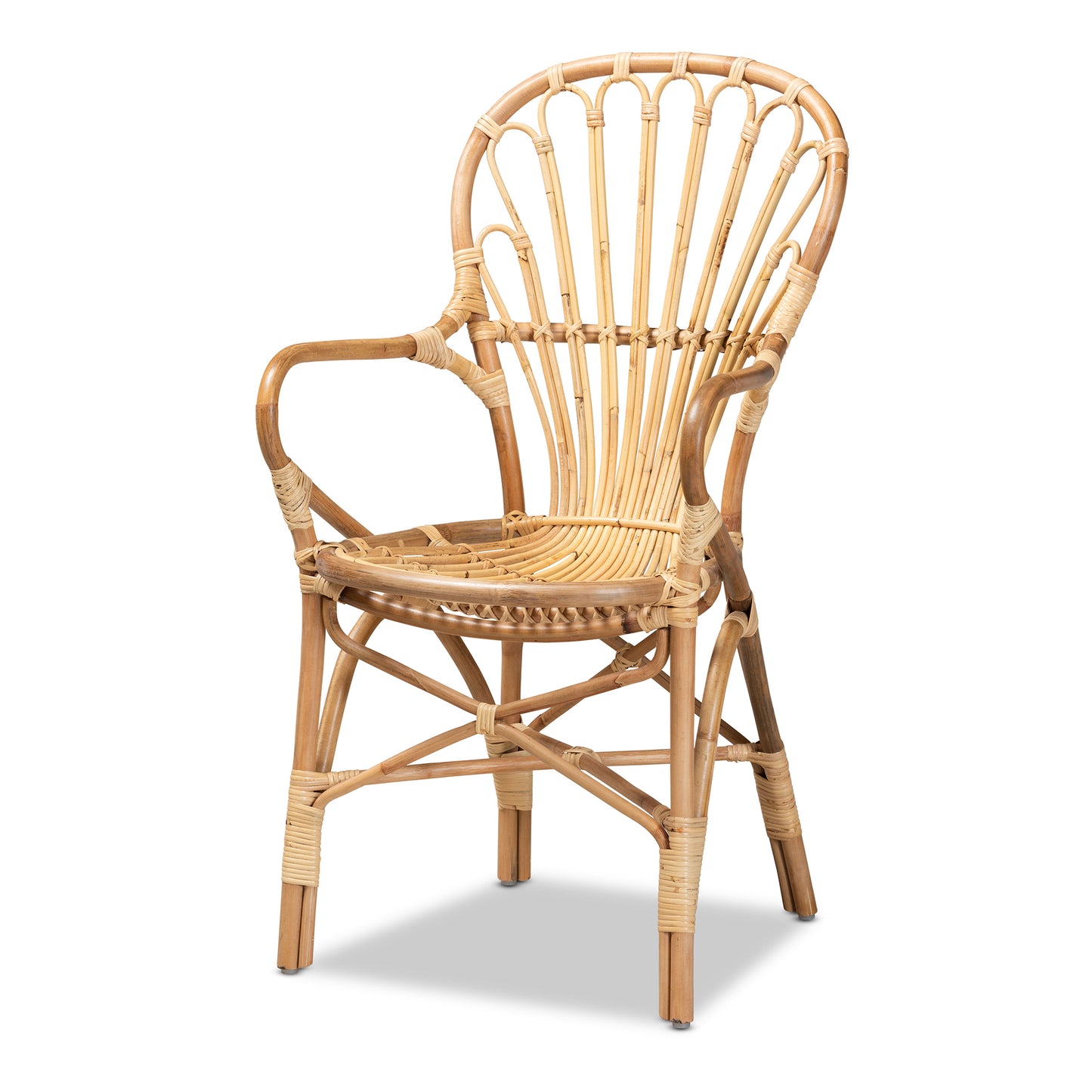 Baxton Studio Sheraton Modern and Contemporary Natural Finished Rattan Dining Chair | Dining Chairs | Modishstore - 2