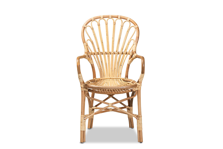 Baxton Studio Sheraton Modern and Contemporary Natural Finished Rattan Dining Chair | Dining Chairs | Modishstore - 7