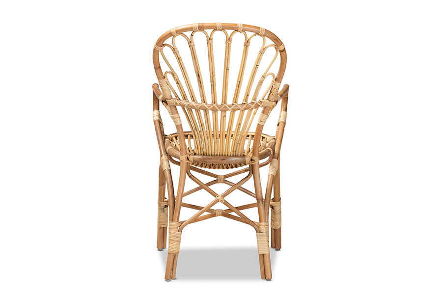 Baxton Studio Sheraton Modern and Contemporary Natural Finished Rattan Dining Chair | Dining Chairs | Modishstore - 5