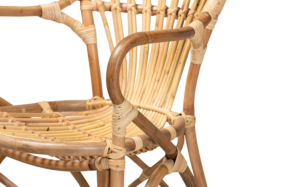 Baxton Studio Sheraton Modern and Contemporary Natural Finished Rattan Dining Chair | Dining Chairs | Modishstore - 3