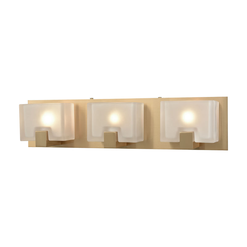 Ridgecrest 3-Light Vanity Sconce in Satin Brass with Frosted Cast Glass ELK Lighting | Sconces | Modishstore