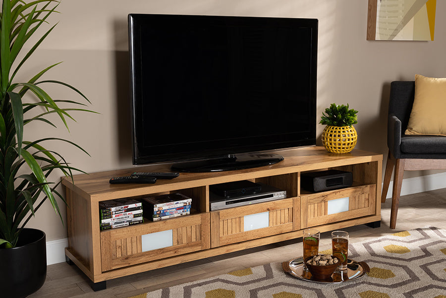 Baxton Studio Gerhardine Oak Brown Modern and Contemporary