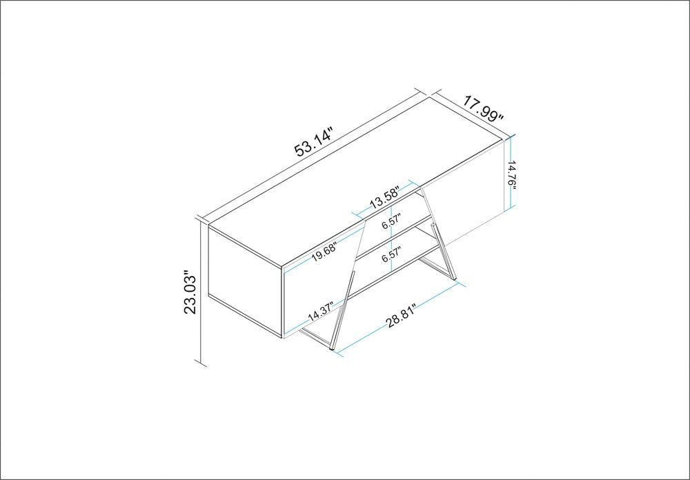 Manhattan Comfort Ellis 53.15" TV Stand with 4 Shelves | TV Stands | Modishstore-4