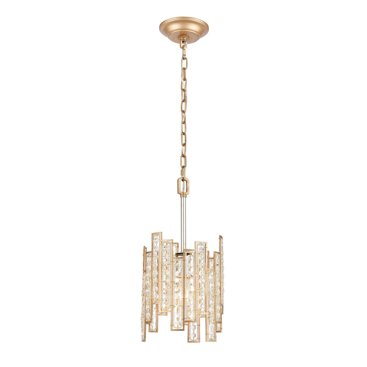 Equilibrium 1-Light Mini Pendant in Matte Gold with Clear Crystal ELK Lighting | Pendant Lamp | Modishstore