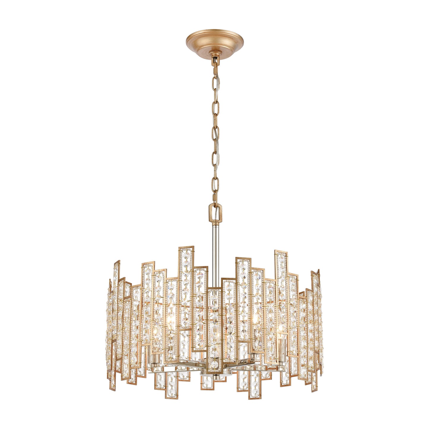 Equilibrium 5-Light Chandelier in Matte Gold with Clear Crystal ELK Lighting | Chandeliers | Modishstore