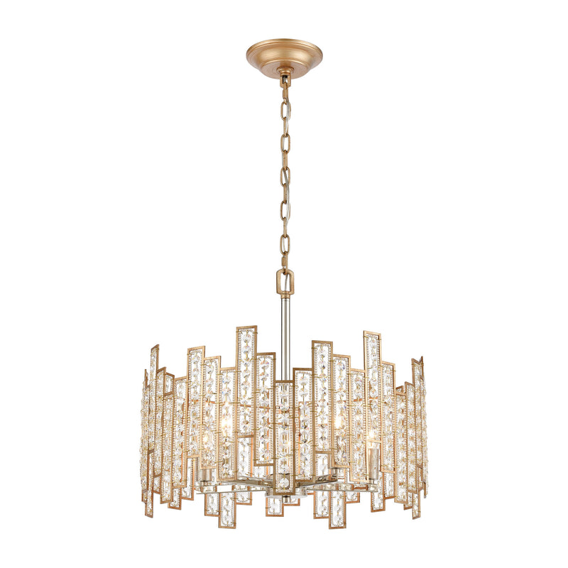 Equilibrium 5-Light Chandelier in Matte Gold with Clear Crystal ELK Lighting | Chandeliers | Modishstore