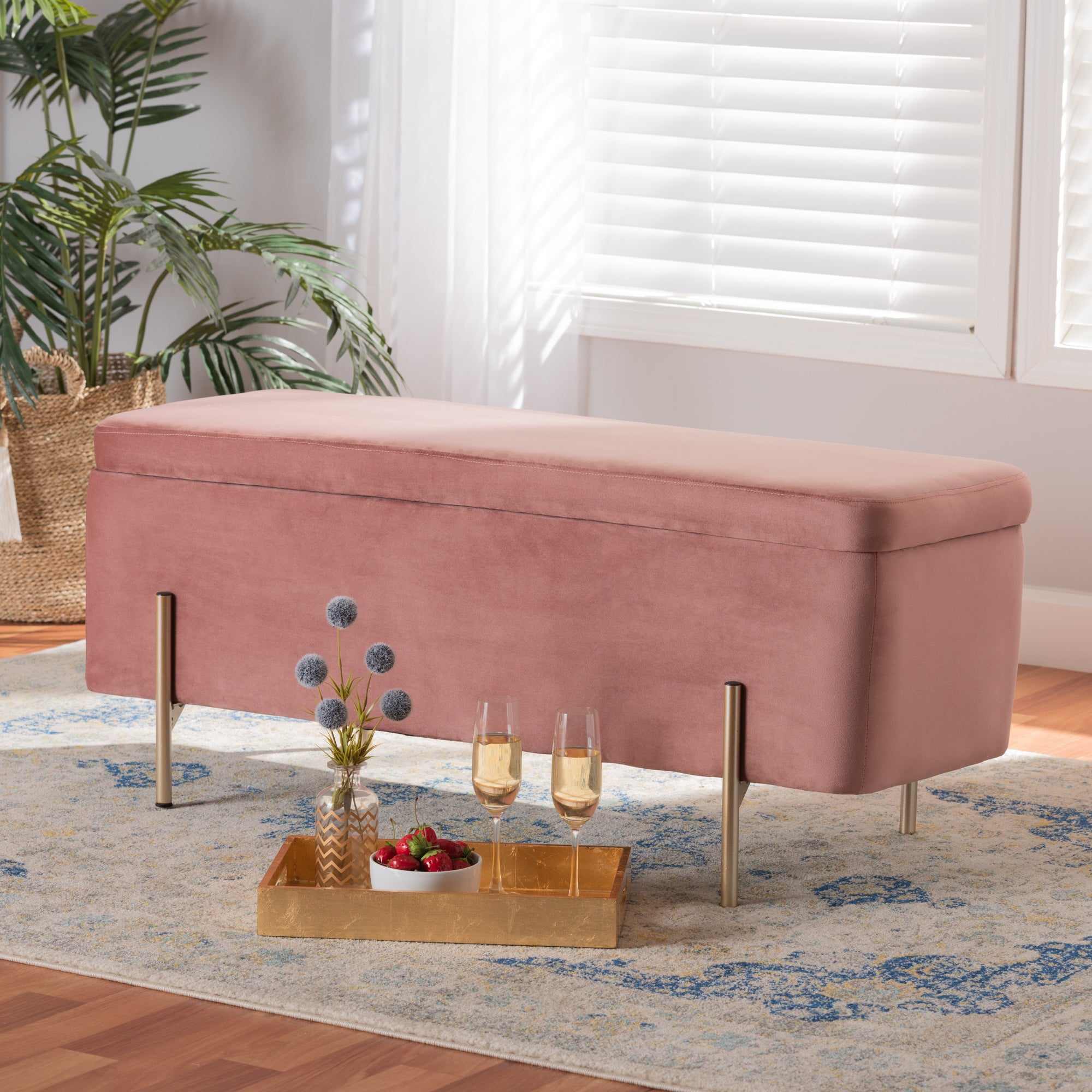 Baxton Studio Rockwell Contemporary Glam And Luxe Blush Pink