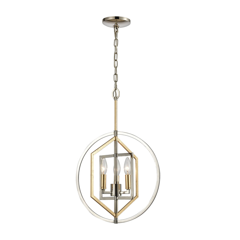 Geosphere Chandelier in Polished Nickel and Parisian Gold Leaf by ELK Lighting | Modishstore | Chandeliers