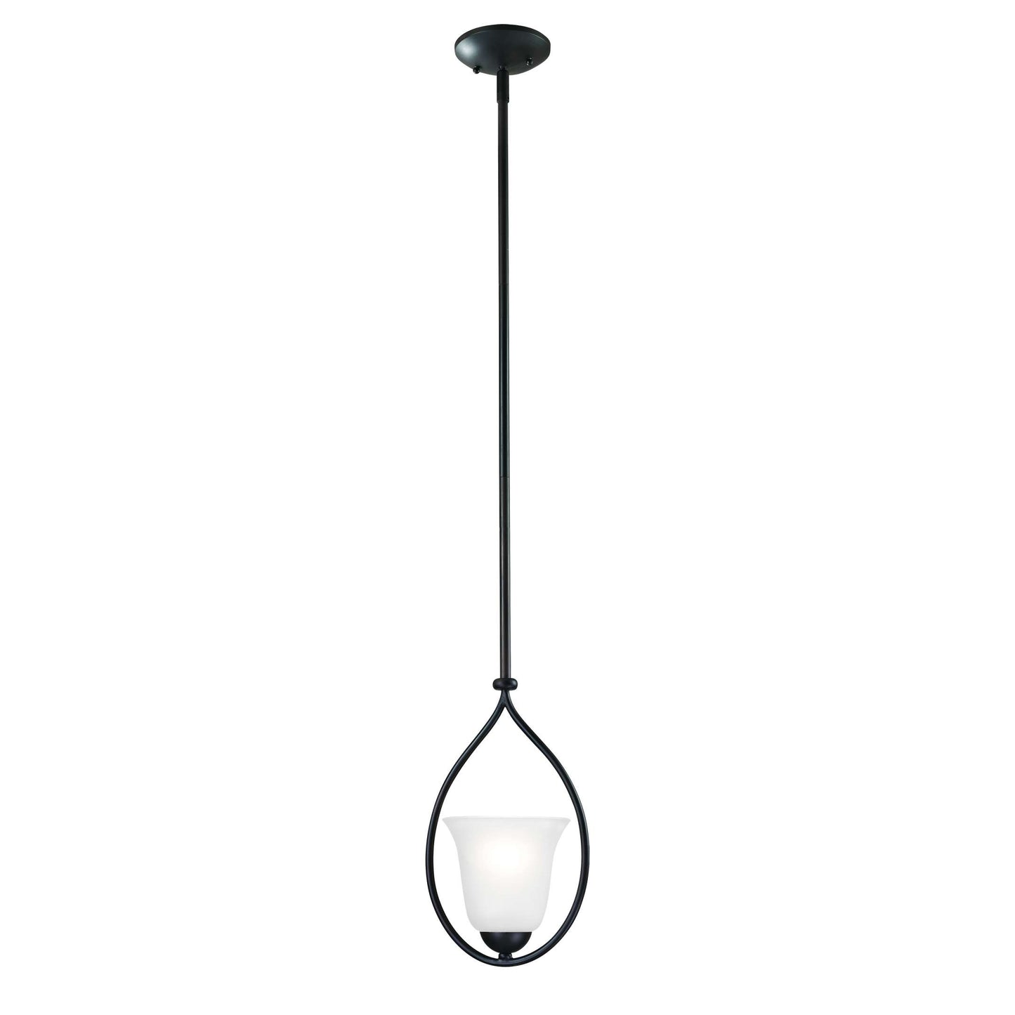 Conway 1-Light Mini Pendant in Oil Rubbed Bronze with White Glass | Pendant Lamps | Modishstore