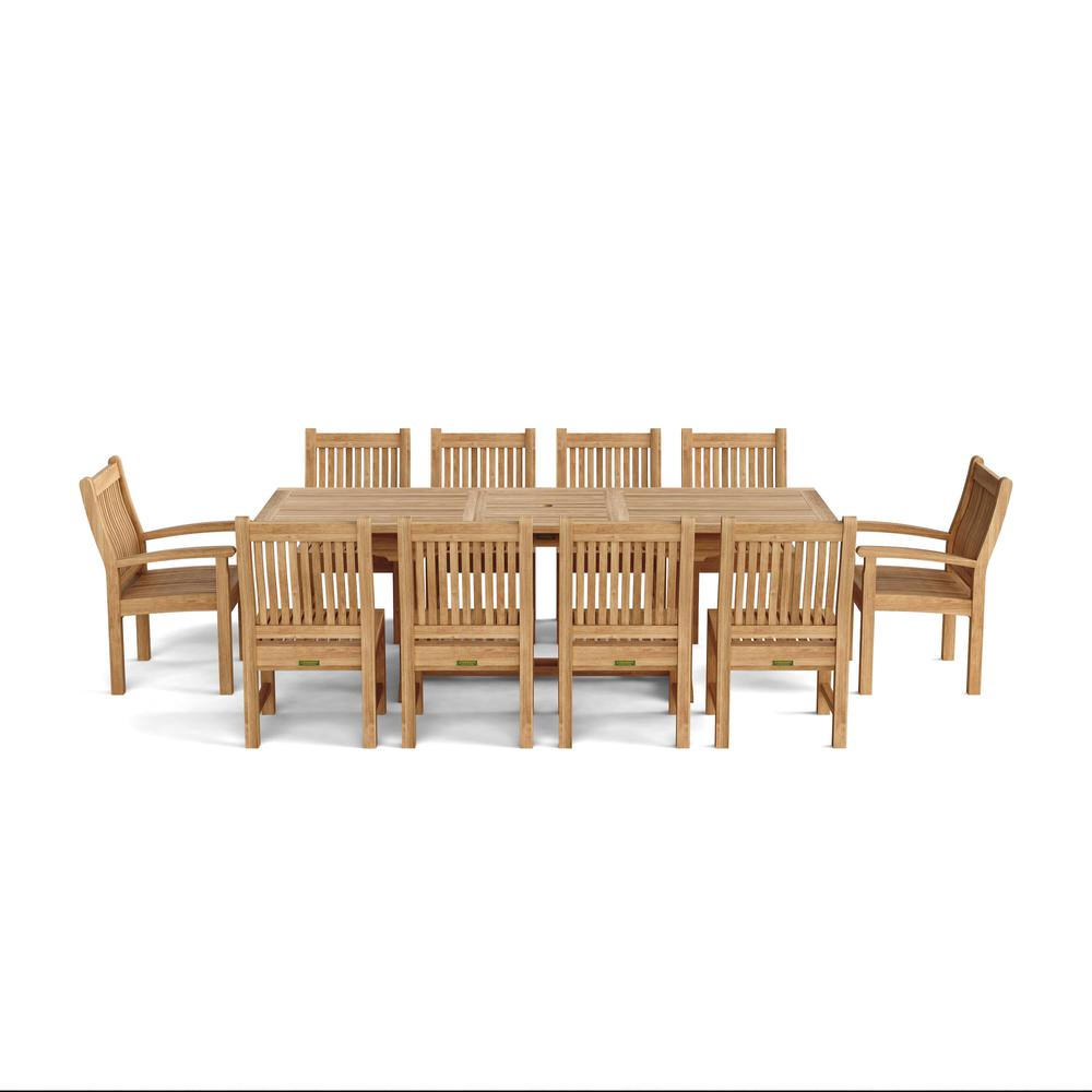 Bahama Sahara 11-Pieces 8' Rectangular Dining Set By Anderson Teak | Outdoor Dining Sets | Modishstore - 2