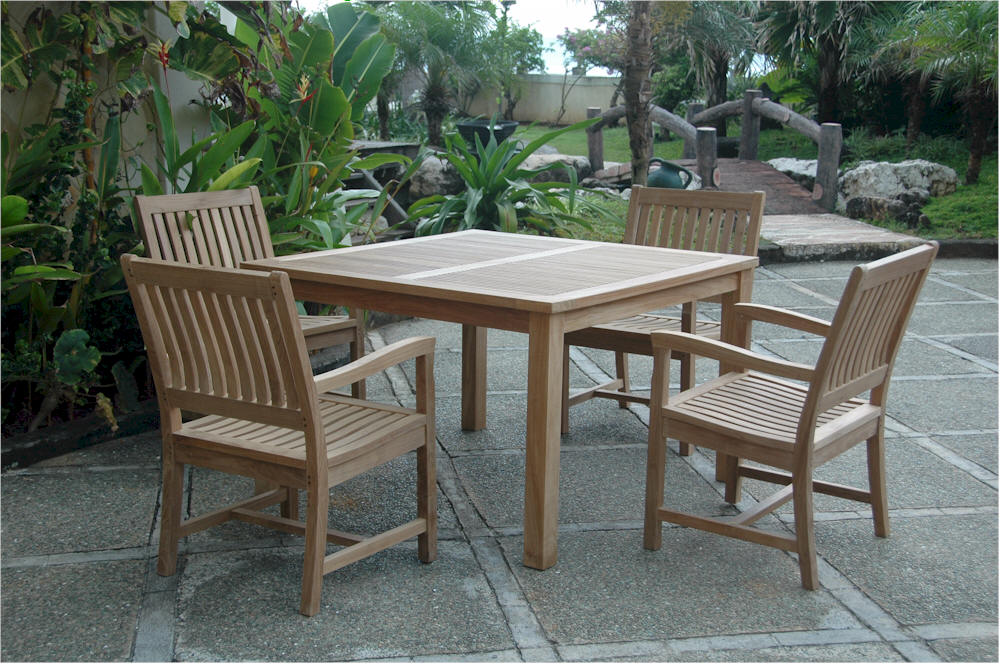 Windsor Rialto Armchair 5-Pieces Dining Set By Anderson Teak | Outdoor Dining Sets | Modishstore - 3