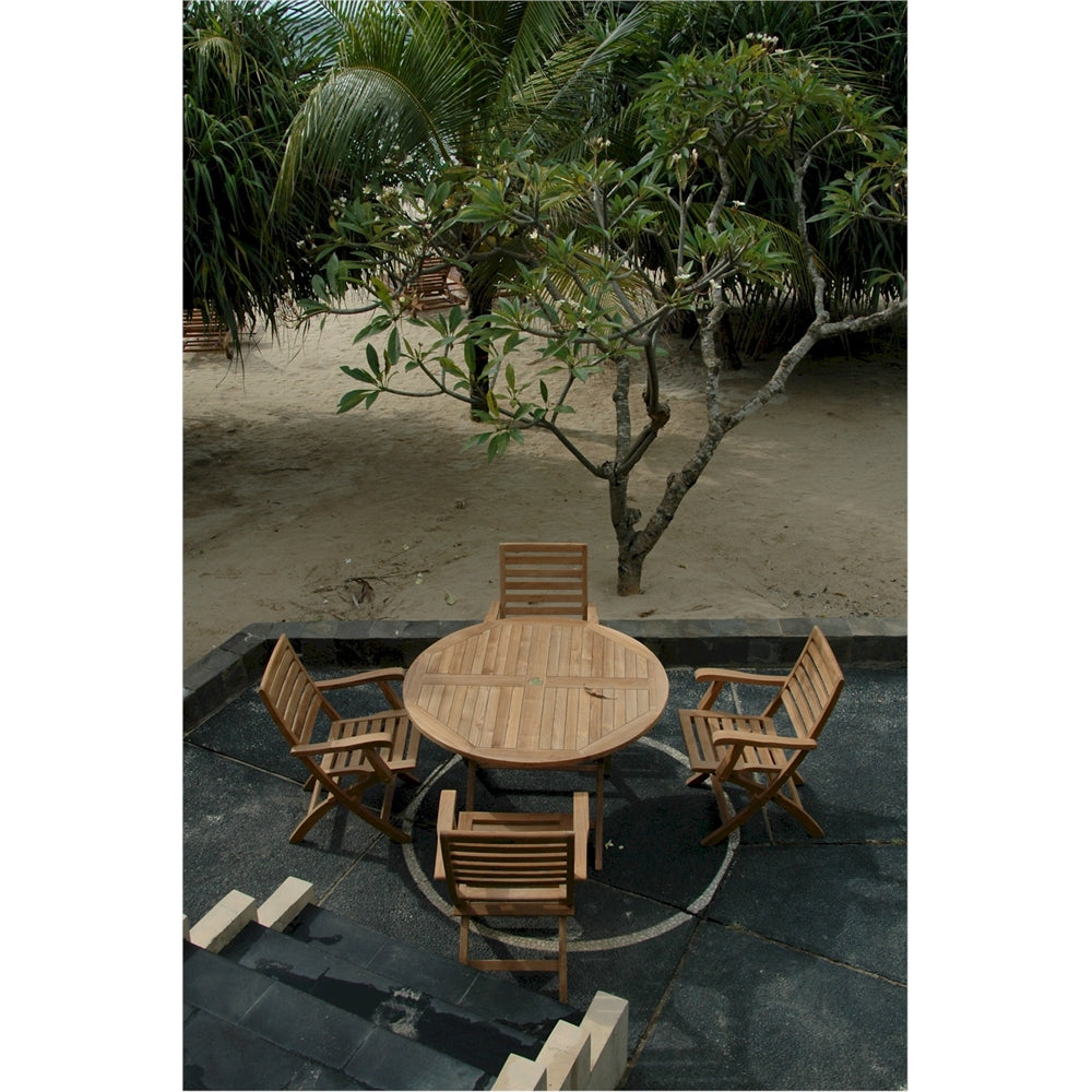 Andrew Bahama 5-Pieces Folding Dining Set By Anderson Teak | Outdoor Dining Sets | Modishstore - 2