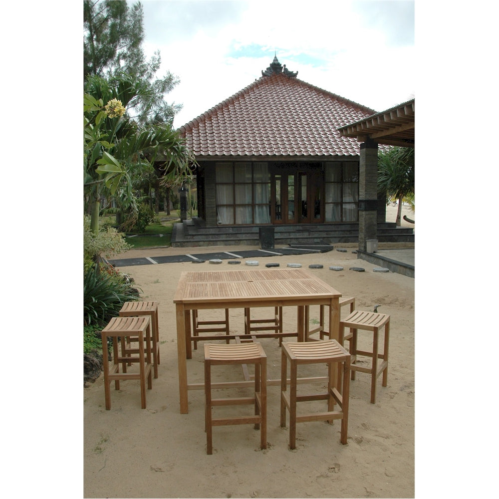 Windsor Montego 9-Pieces Square Bar Set By Anderson Teak | Bar Stools & Table | Modishstore - 3