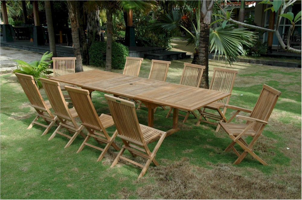 Valencia Classic 11-Pieces Dining Set By Anderson Teak | Outdoor Dining Sets | Modishstore - 3