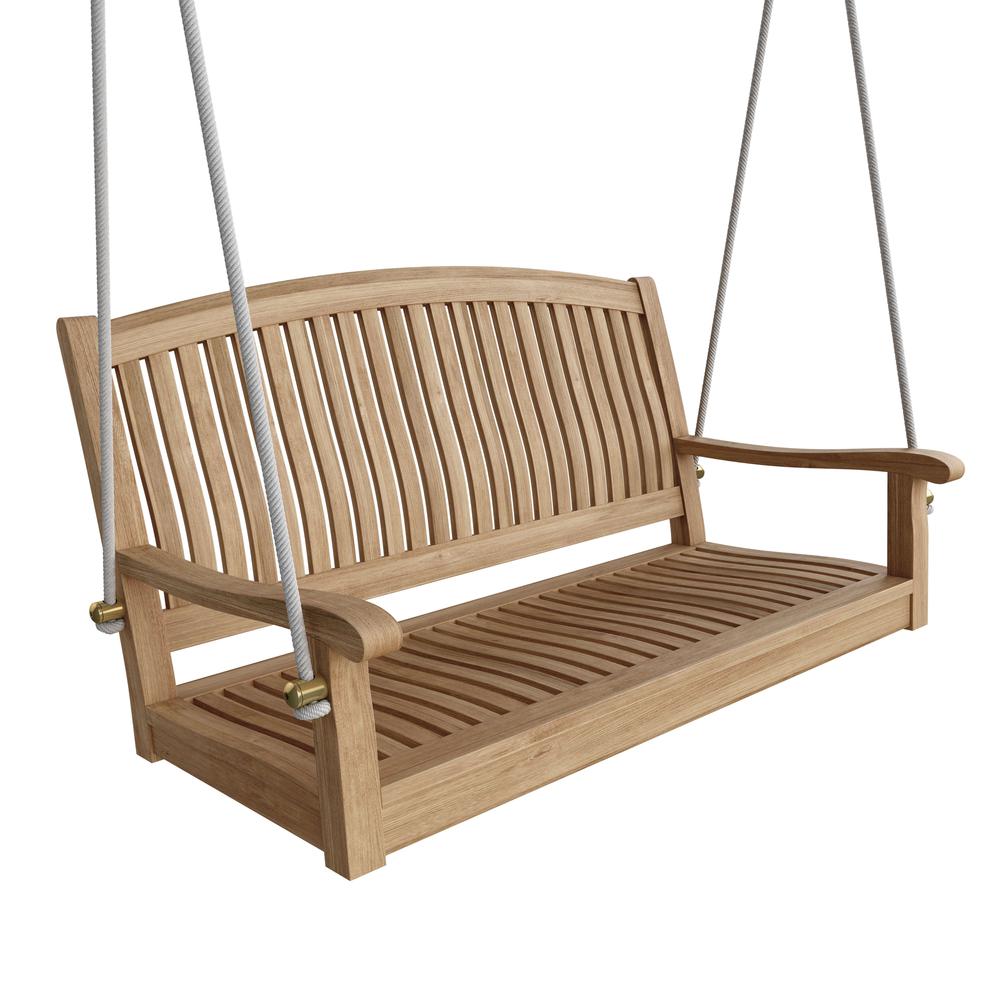 Del-Amo 48" Round Swing Bench By Anderson Teak | Outdoor Porch Swings | Modishstore