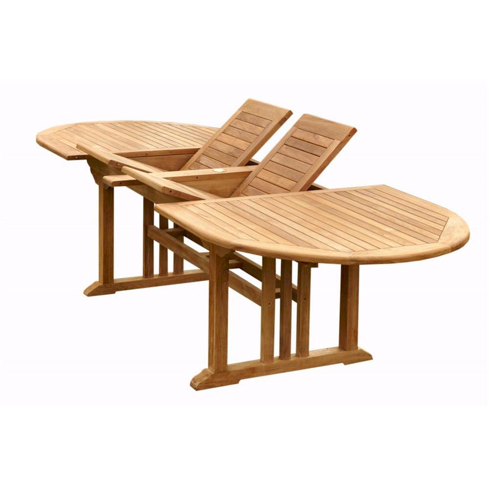 Sahara 106" Oval Double Ext. Table By Anderson Teak | Outdoor Tables | Modishstore - 2