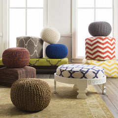 Surya Wisteria Sphere Pouf - Textural - WTPF-001