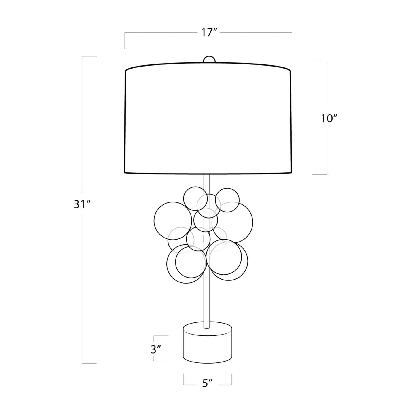 Bubbles Table Lamp Clear By Regina Andrew | Table Lamps | Modishstore - 3