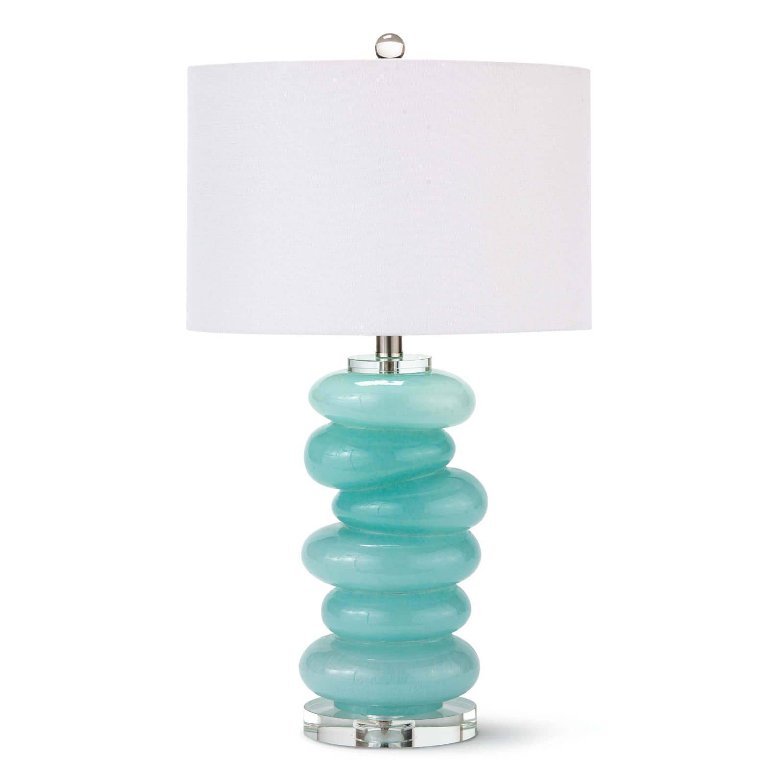 Stacked Pebble Glass Table Lamp Aqua By Regina Andrew | Table Lamps | Modishstore