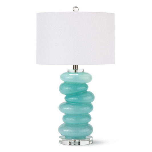 Stacked Pebble Glass Table Lamp Aqua By Regina Andrew | Table Lamps | Modishstore