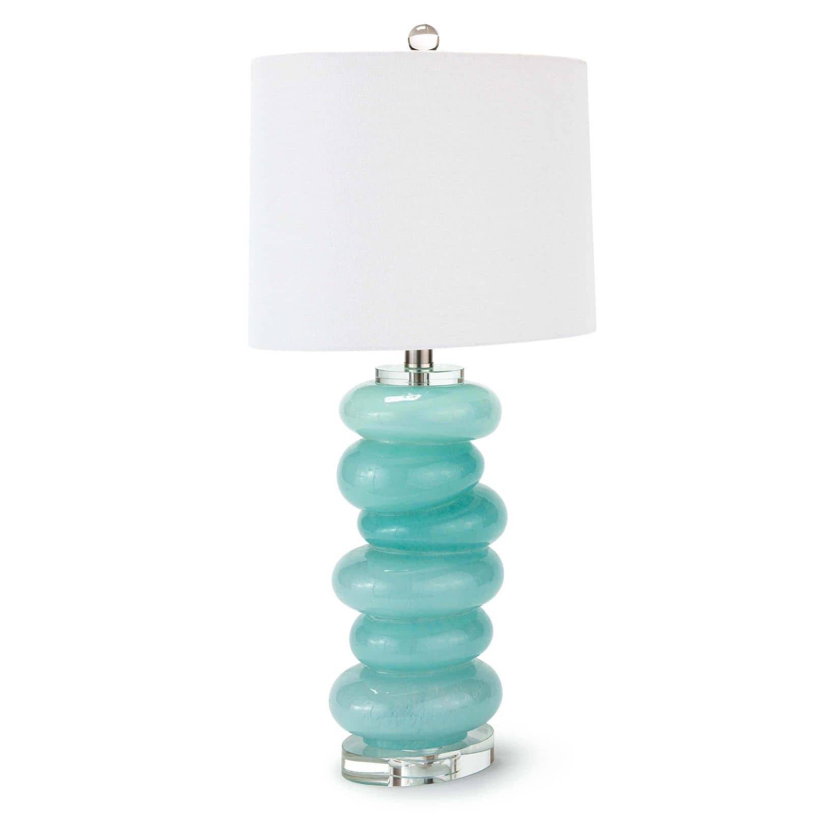 Stacked Pebble Glass Table Lamp Aqua By Regina Andrew | Table Lamps | Modishstore - 5