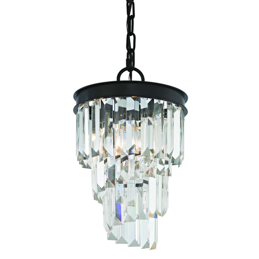 Palacial 1-Light Mini Pendant in Oil Rubbed Bronze with Clear Crystal | Pendant Lamps | Modishstore