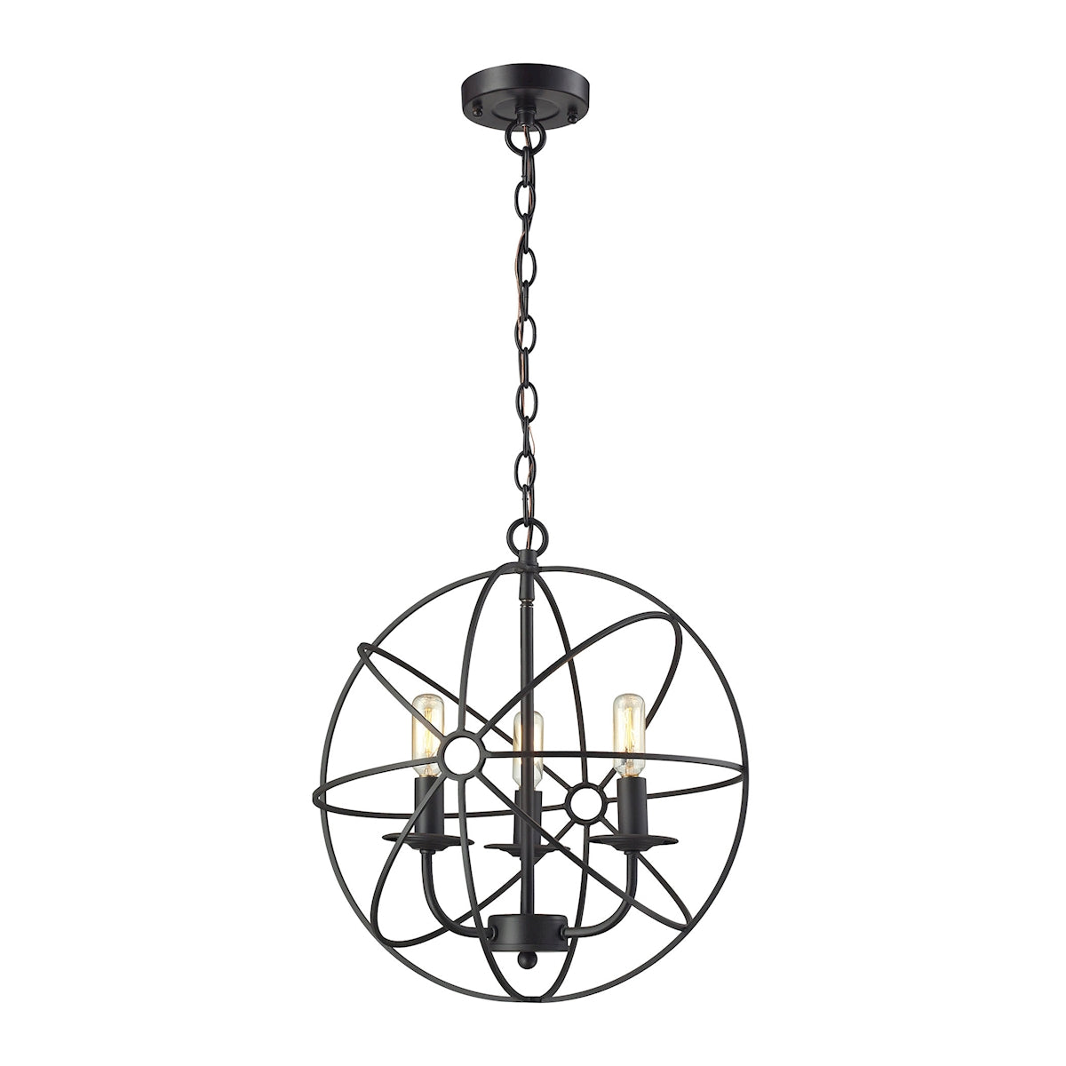 Yardley 3-Light Chandelier in Oil Rubbed Bronze with Wire Cage ELK Lighting | Chandeliers | Modishstore