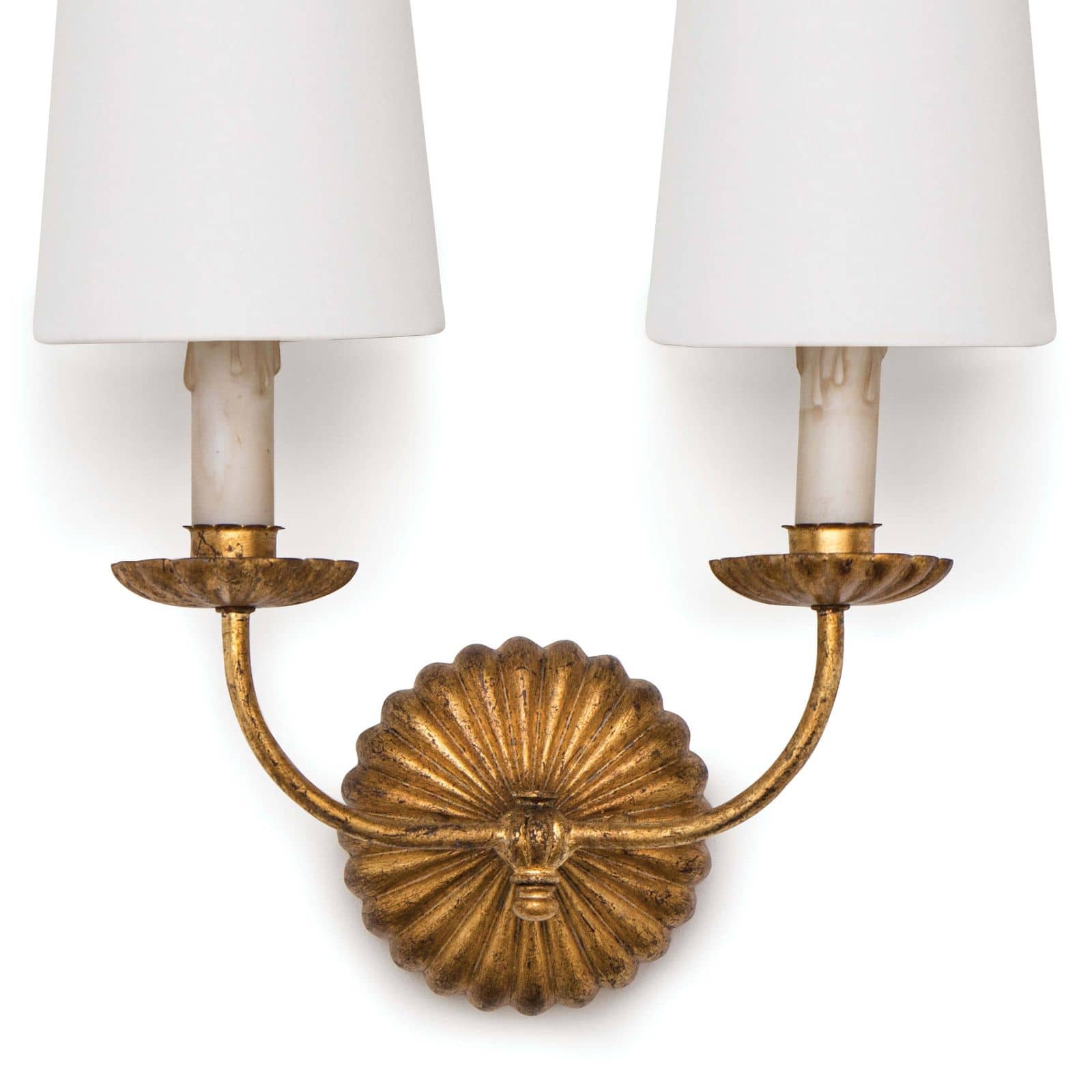 Clove Sconce Double Antique Gold Leaf By Regina Andrew | Sconces | Modishstore - 2