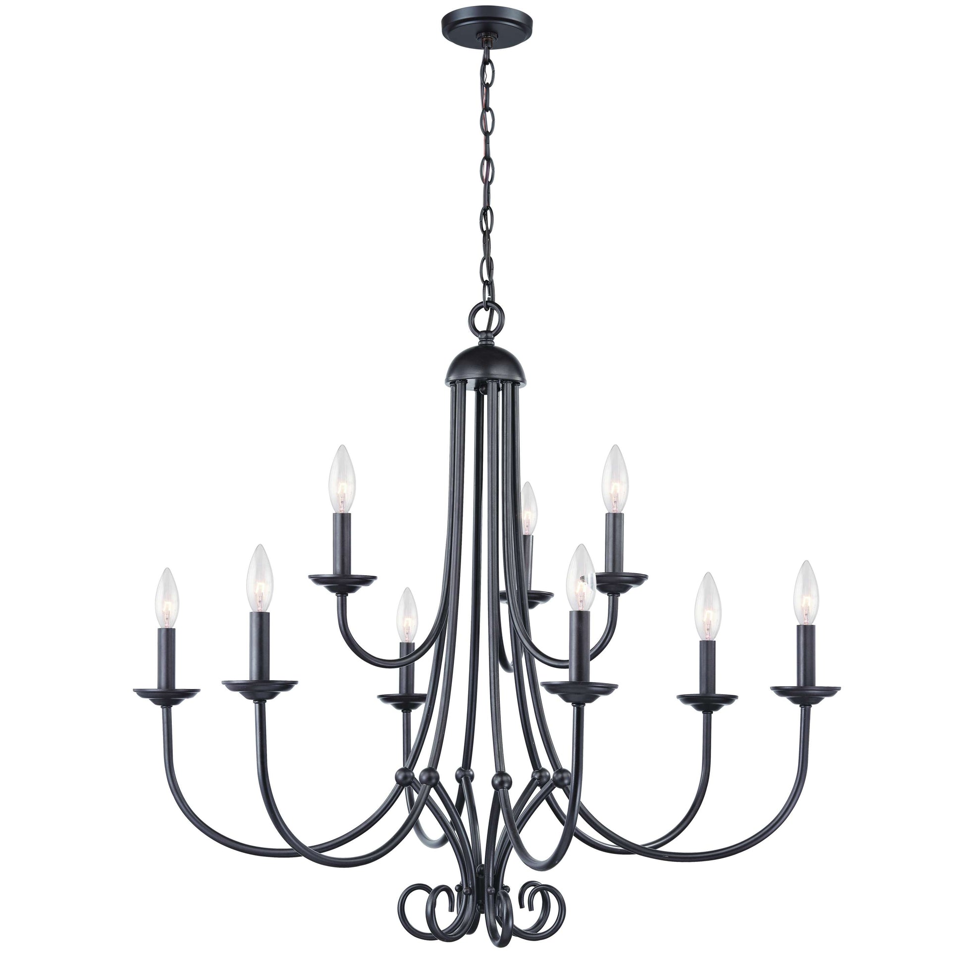 Williamsport 9-Light Chandelier in Oil Rubbed Bronze | Chandeliers | Modishstore