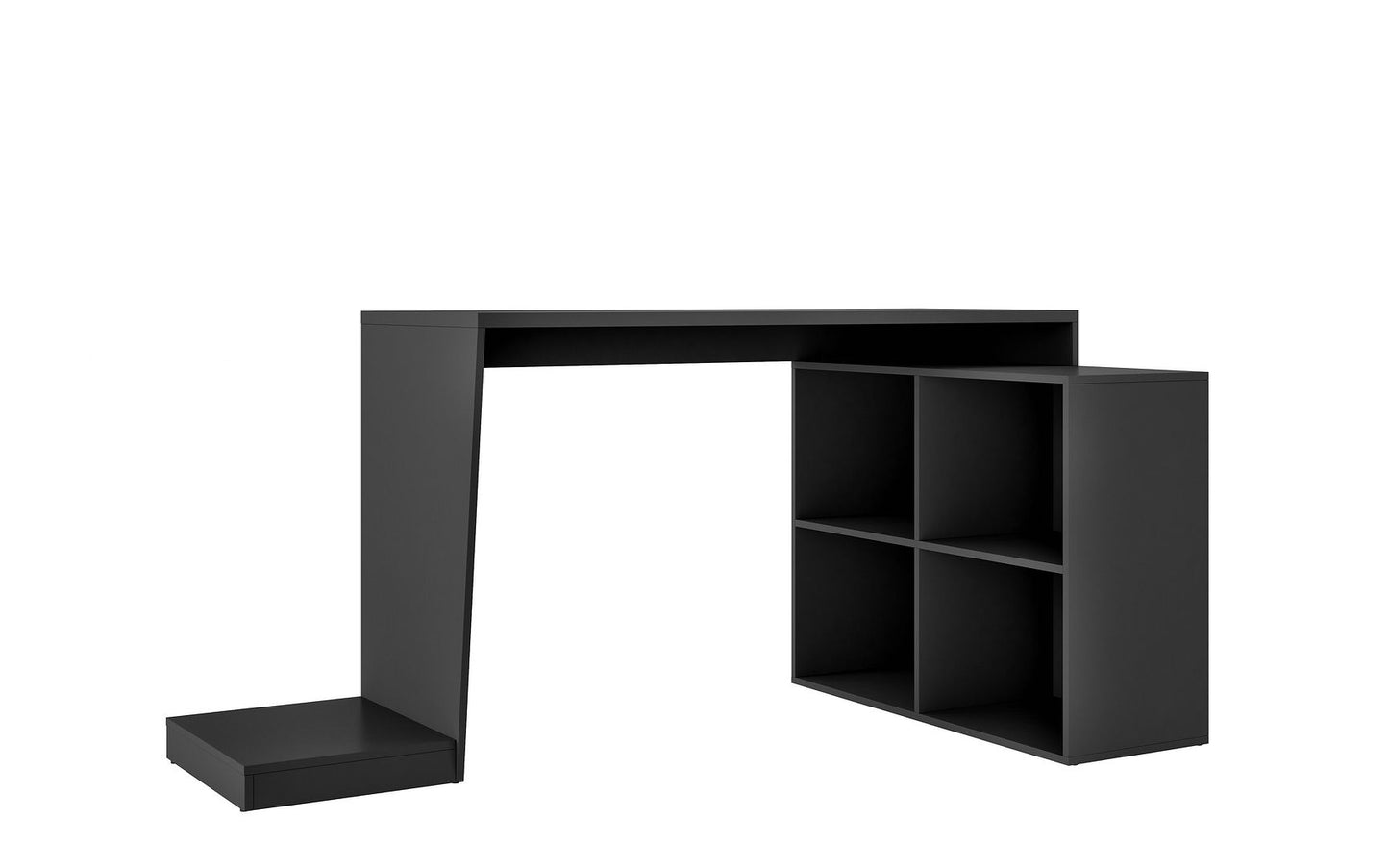 Manhattan Comfort Randalls Gamer Desk 3.0 with 4 Shelves in Black | Desks | Modishstore-2