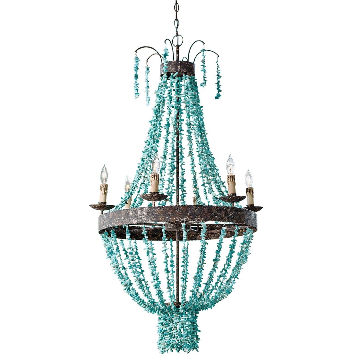 Beaded Turquoise Chandelier By Regina Andrew | Chandeliers | Modishstore - 2