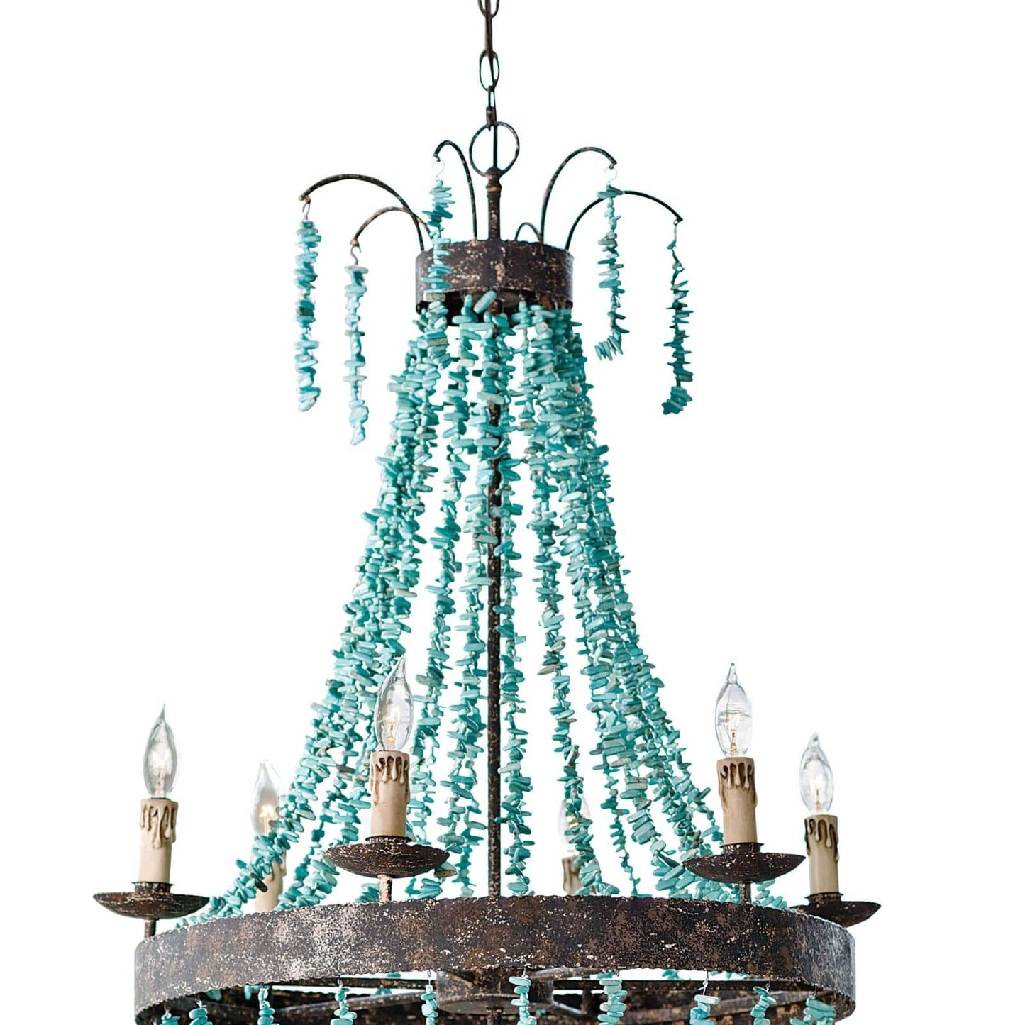 Beaded Turquoise Chandelier By Regina Andrew | Chandeliers | Modishstore - 6