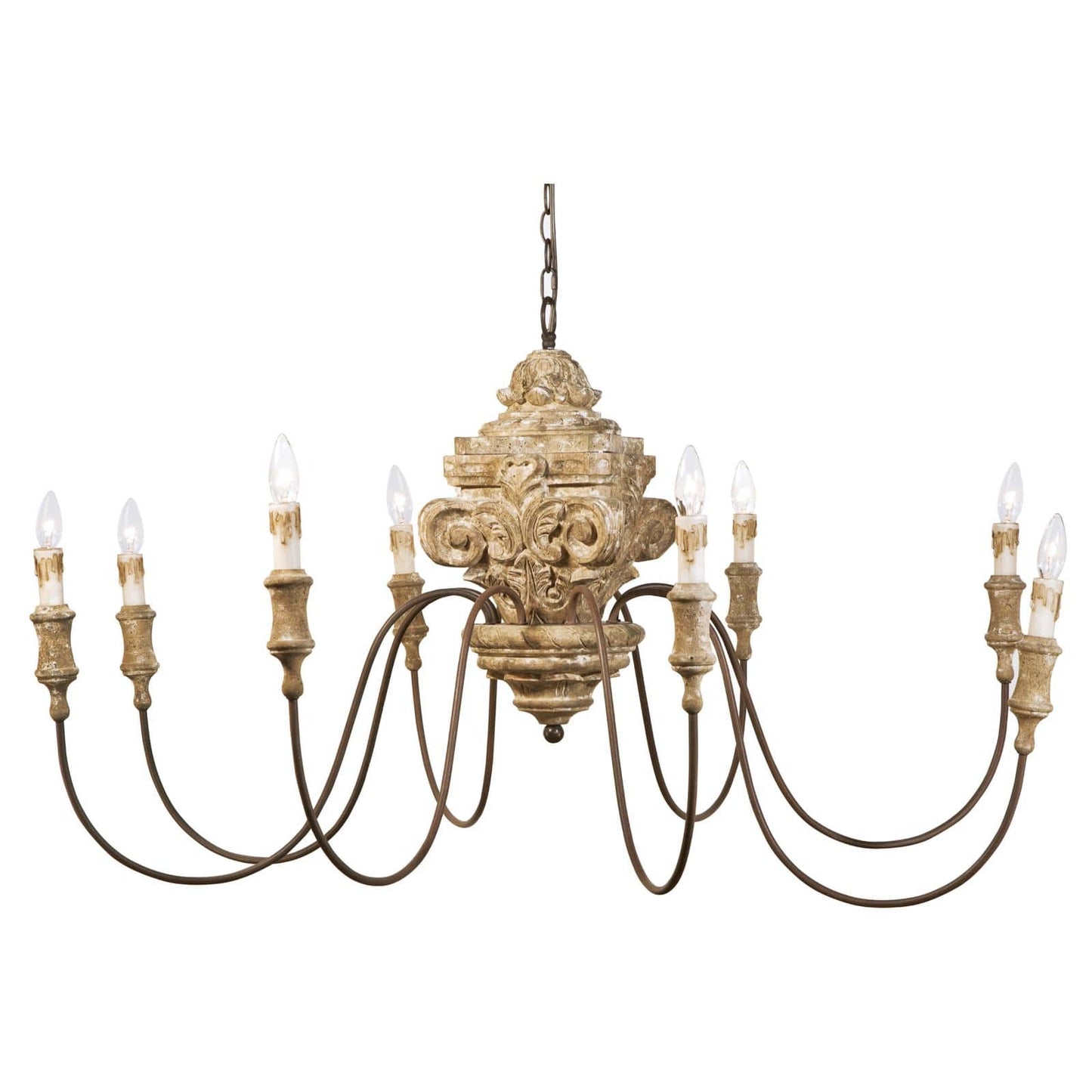 Wood Carved Chandelier By Regina Andrew | Chandeliers | Modishstore - 2