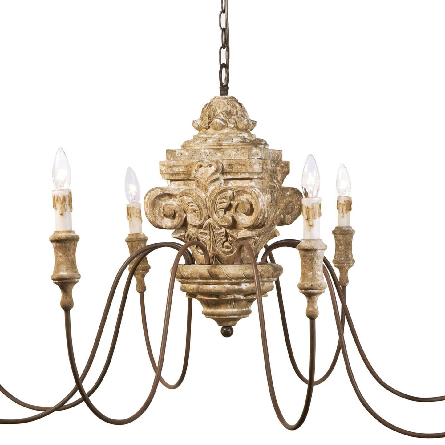 Wood Carved Chandelier By Regina Andrew | Chandeliers | Modishstore - 6