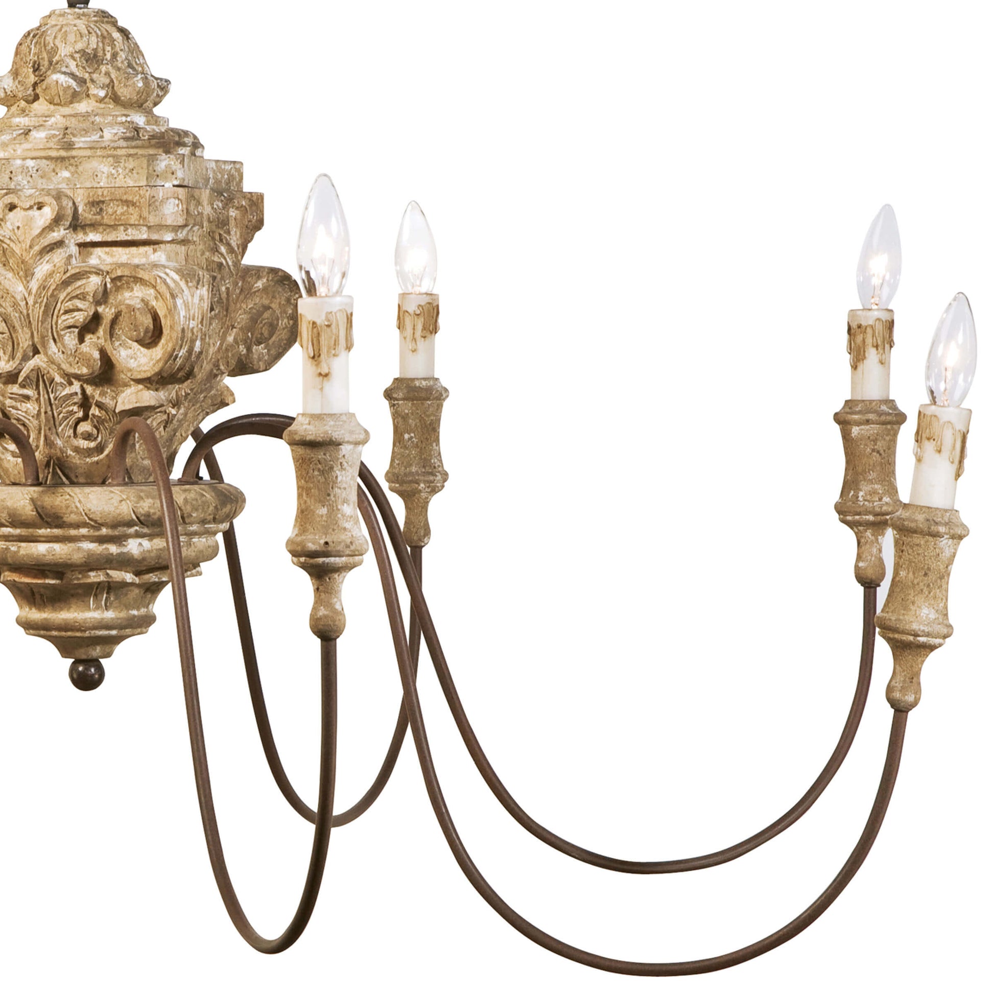 Wood Carved Chandelier By Regina Andrew | Chandeliers | Modishstore - 5