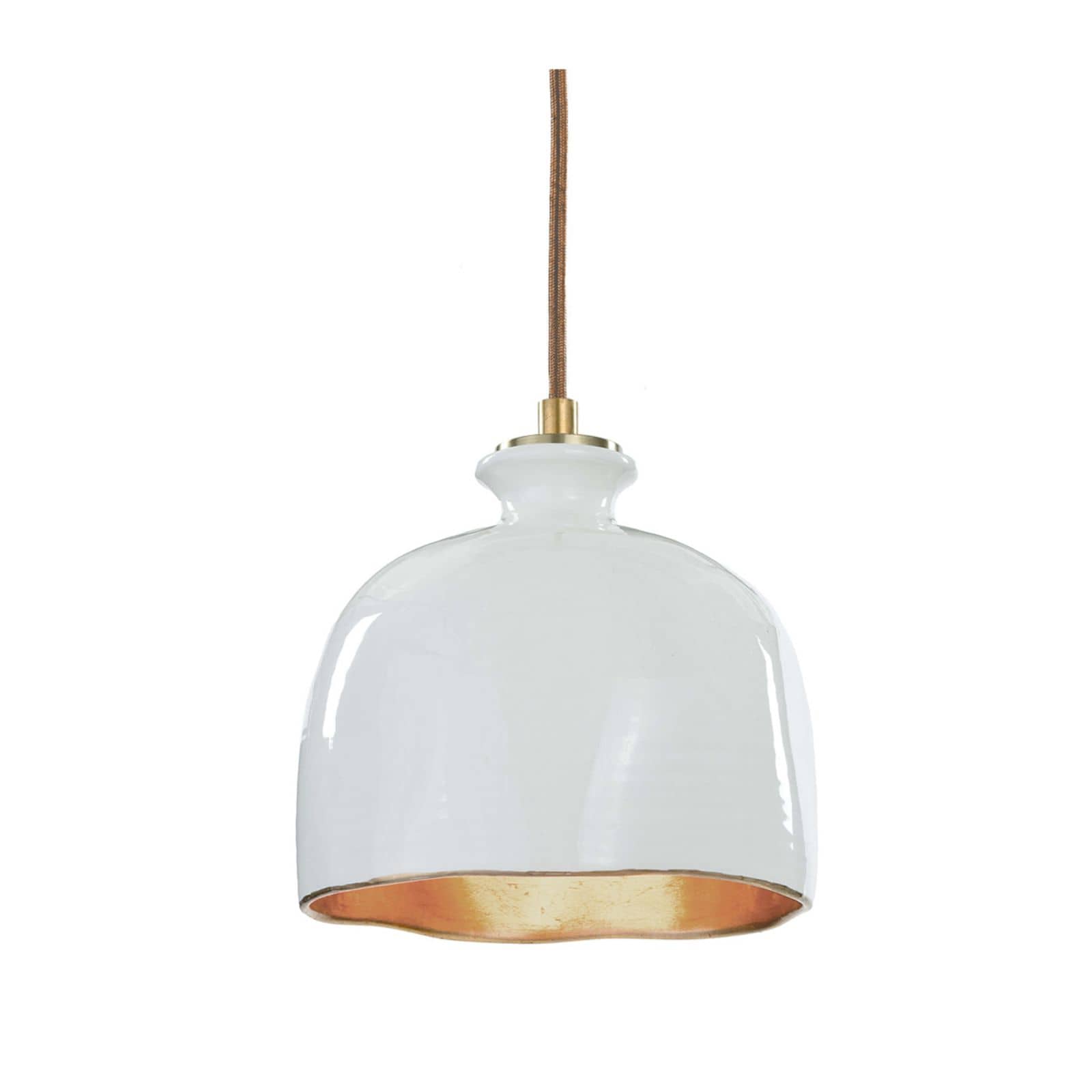 Bianca Ceramic Pendant Gloss White And Gold By Regina Andrew | Pendant Lamps | Modishstore - 3