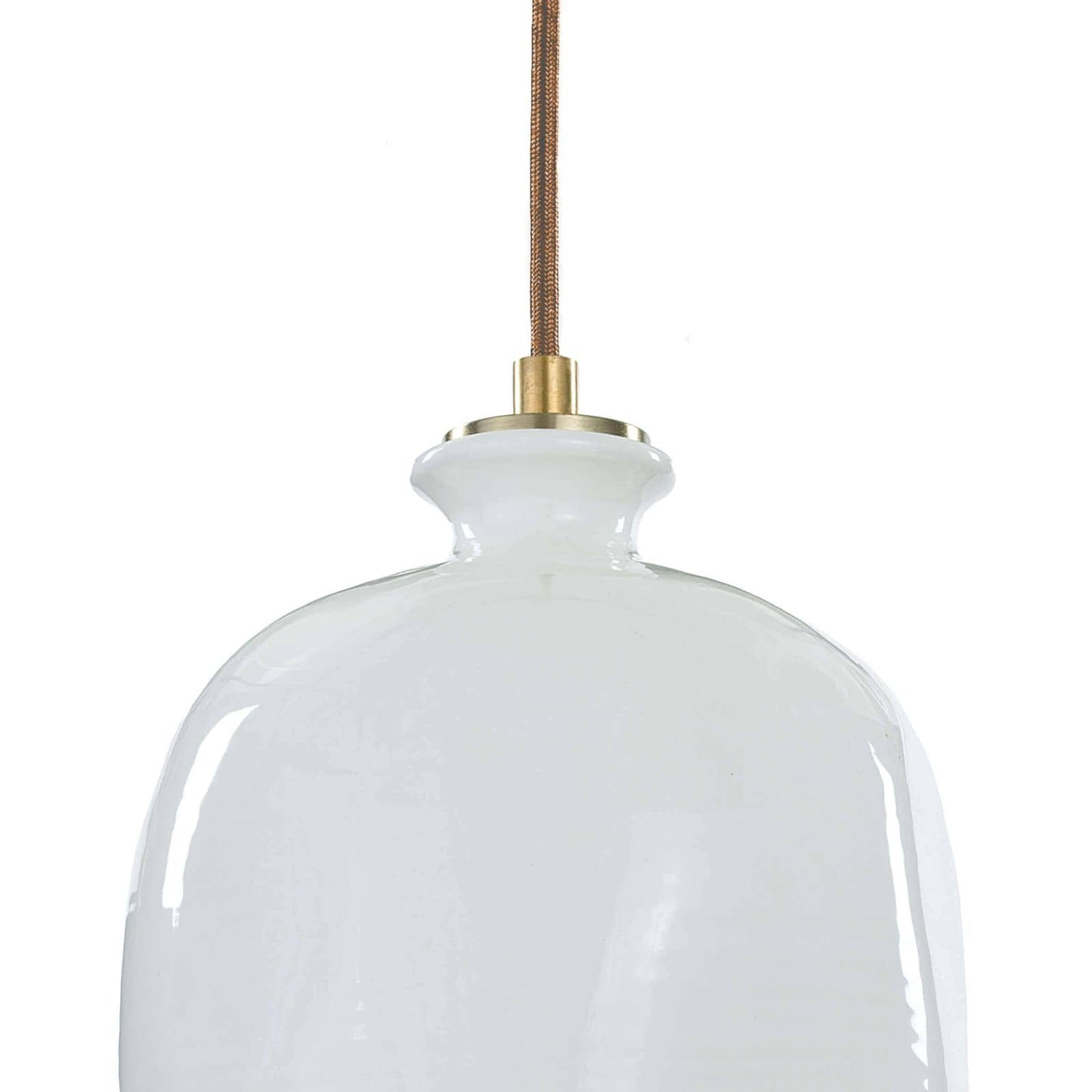 Bianca Ceramic Pendant Gloss White And Gold By Regina Andrew | Pendant Lamps | Modishstore - 8