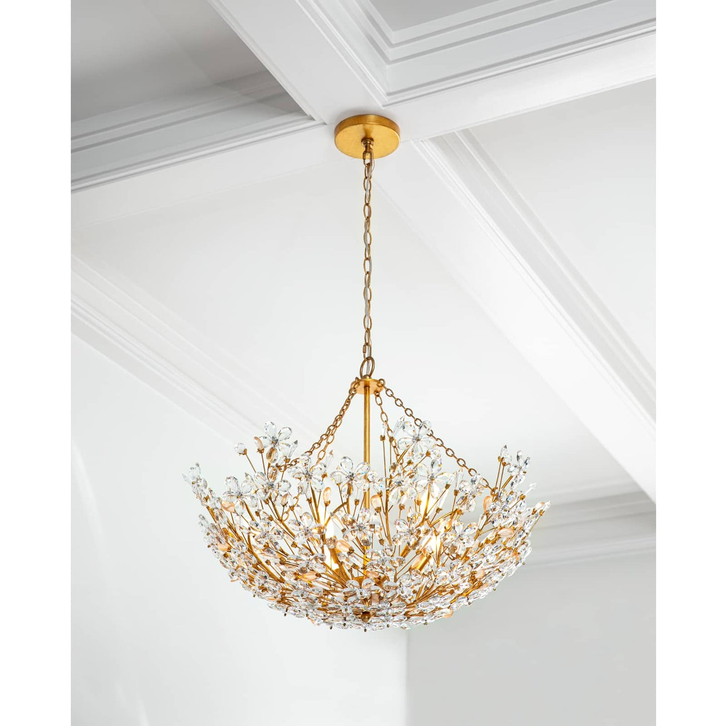 Cheshire Basin Chandelier Gold Leaf By Regina Andrew | Chandeliers | Modishstore