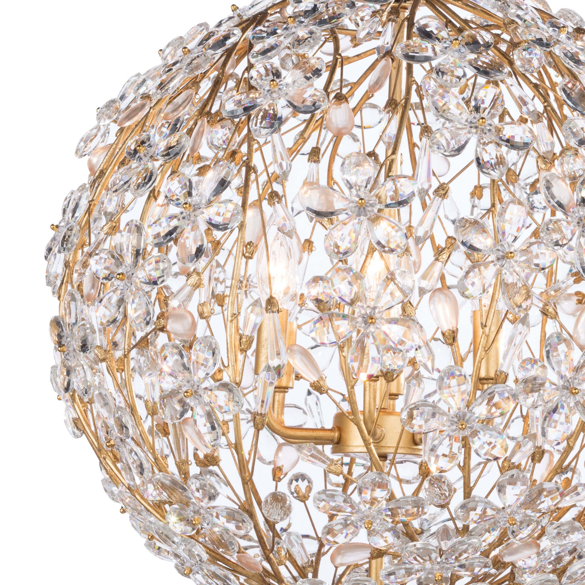 Cheshire Chandelier Small Gold Leaf By Regina Andrew | Chandeliers | Modishstore - 4