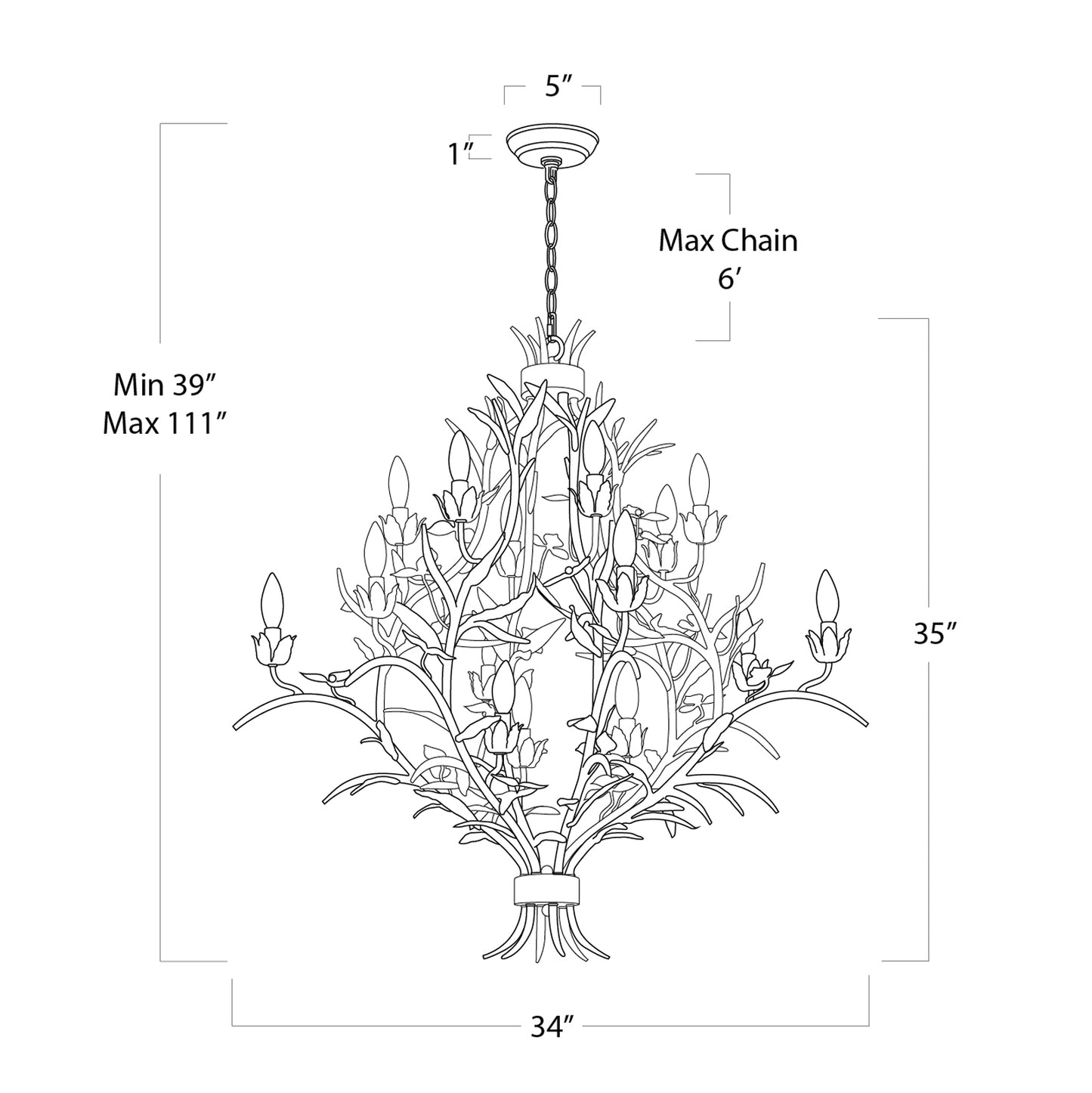 Trillium Chandelier By Regina Andrew | Chandeliers | Modishstore - 6