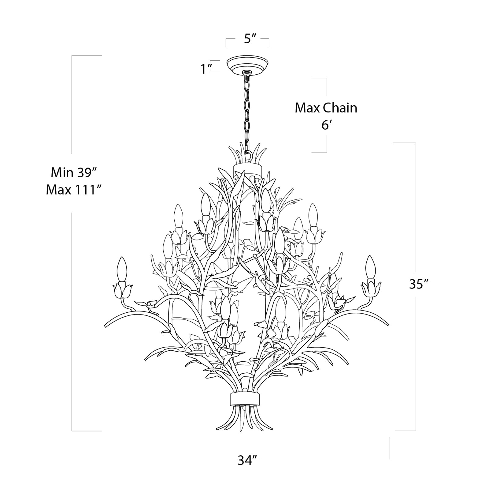 Trillium Chandelier By Regina Andrew | Chandeliers | Modishstore - 6