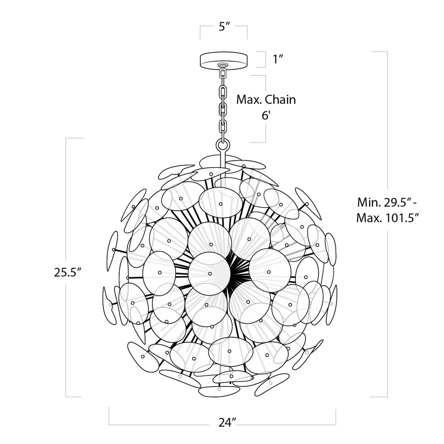 Poppy Glass Chandelier Small Clear By Regina Andrew | Chandeliers | Modishstore - 5