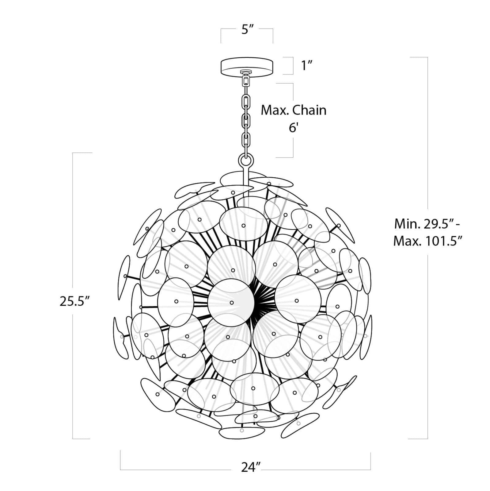 Poppy Glass Chandelier Small Clear By Regina Andrew | Chandeliers | Modishstore - 5