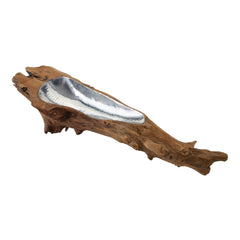 Dimond Home Teak Root Bowl With Aluminum Insert