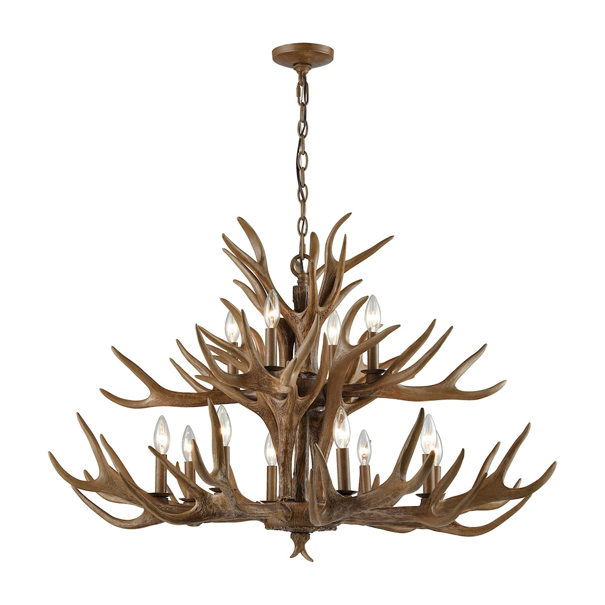 Elk 12-Light Chandelier in Wood Brown ELK Lighting | Chandeliers | Modishstore